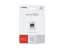 MicroSDXC  256GB  Smart Buy Class 10 UHS-I V10 для видеонаблюдения + SD адаптер