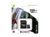 MicroSDXC  256GB  Kingston Class 10 Canvas Select Plus A1 (100 Mb/s) + SD адаптер