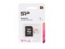 MicroSDXC  1TB  Silicon Power Class 10 Superior A1 UHS-I U3 (R/W 100/80 Mb/s) + SD адаптер