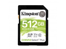SDXC  512GB  Kingston Class 10 UHS-I U3 V10 Canvas Select Plus (100 Mb/s)