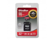 MicroSD  32GB  OltraMax Class 10  Elite UHS-I (45 Mb/s) + SD адаптер