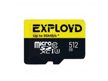 MicroSDXC  512GB  Exployd Class 10 Premium UHS-I U3 (95 Mb/s) + SD адаптер