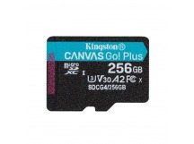 MicroSDXC  256GB  Kingston Class 10 Canvas Go Plus A2 U3 V30  (200 Mb/s) + SD адаптер