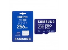 MicroSDXC  256GB  Samsung Class 10 Pro Plus A2 V30 U3 (R/W 180/130 MB/s) + SD адаптер