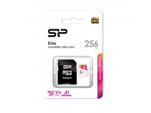 MicroSDXC  256GB  Silicon Power Class 10  Elite UHS-I U1 A1 (R/W 100 Mb/s) + SD адаптер