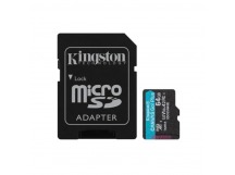 MicroSD  64GB  Kingston Class 10 Canvas Go Plus A2 U3 V30  (200 Mb/s) + SD адаптер