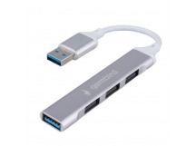 USB-хаб 3.0 на 4 порта, Gembird UHB-C206 (1гн.USB 3.0 + 3гн.USB 2.0, шнур 10 см), серебристый