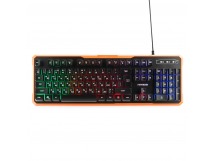 Клавиатура игровая "Гарнизон" GK-320G, полноразмерная, 104кл, 12Fn, MultiRainbow, 1.5м, черная