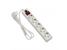 Сетевой фильтр Гарнизон 5 розеток 10А, 2.2кВт, ур.защиты 4, L=1.4м, белый