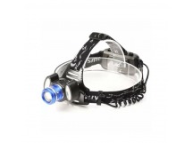 Фонарь SMARTBUY SBF-HL028 налобный аккумуляторный 2x18650, 5 Вт + 2*3Вт COB, 4 режима, фокус луча, USB зарядка (1/50)