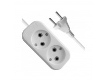 Удлинитель DEFENDER B220 2 гнезда, 5 метров, 10А/2200Вт, без заземления, ПВС 2х1,0мм, белый (1/40)