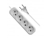 Удлинитель DEFENDER B240 4 гнезда, 3 метра, 10А/2200Вт, без заземления, ПВС 2х1,0мм, белый (1/40)