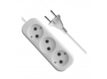 Удлинитель DEFENDER B230 3 гнезда, 15 метров, 10А/2200Вт, без заземления, ПВС 2х1,0мм, белый (1/15)