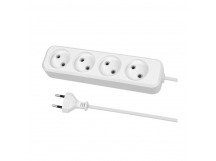 Удлинитель НАРОДНЫЙ 4 гнезда, 7 метров, без заземления, 10А, 2300 Вт, белый, ПВС 2х0,75 (1/32)