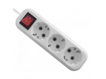 Удлинитель KRONUS 3 гнезда 7 метров 16А/3,5кВт с выключателем и заземлением ПВС 3х1,0 (GS-16-3-7) (1/25)