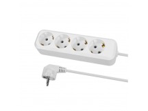 Удлинитель НАРОДНЫЙ 4 гнезда, 3 метра, с заземлением, выкл., 16А, 3680 Вт, белый, ПВС 3х1,0 (1/30)