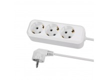 Удлинитель НАРОДНЫЙ 3 гнезда, 10 метров, с заземлением, 16А, 3680 Вт, белый, ПВС 3х1,0 (1/24)