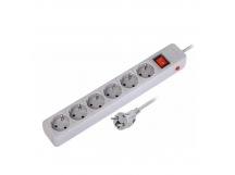 Сетевой фильтр SMARTBUY 16А, 3500 Вт, 6 гнезд, без з/ш, с з/к, ПВС 3x1.0, 5 м, серый (1/35)