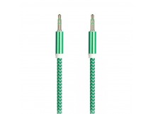 Кабель Smartbuy AUX 3.5-3.5 мм (M-M), 1 м, зеленый, нейлоновая оплетка, (A-35-35 green)/100