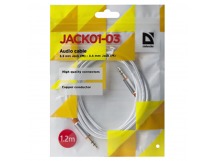 Кабель DEFENDER JACK01-03 Белый JACK M- JACK M, 1,2м (1/50/400)