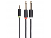 Кабель-переходник 3.5ST(M)/2X6.35 ST(M), 3м, TELECOM PRO <TAV6168-3M> (1/100)