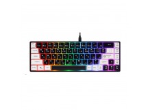 Клавиатура проводная игровая DEFENDER Aris GK-349 RU, 68кн+FN, радуж,1.5м, черный/белый (1/20)