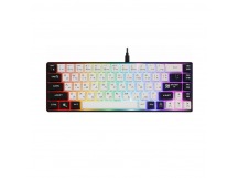 Клавиатура проводная игровая DEFENDER Aris GK-349 RU,68кн+FN,радуж,1.5м, белый/черный (1/20)