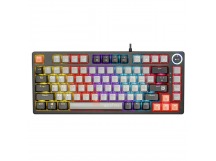 Клавиатура проводная игровая механическая DEFENDER Wildfire GK-213 RU, 82кн, TNT розов,1.5м, серый/черный (1/20)