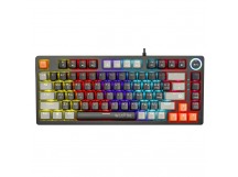 Клавиатура проводная игровая механическая DEFENDER Wildfire GK-213 RU, 82кн, TNT розов,1.5м, черный/серый (1/20)