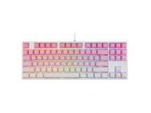 Клавиатура проводная игровая механическая REDRAGON Cass RU, RGB, розово-белая (1/10)