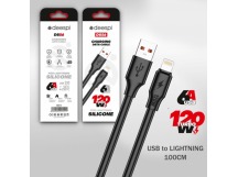 Кабель USB - Lightning DEESPI DS56 Silicone 120W (черный) 1м