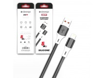 Кабель USB - Lightning DEESPI DS79 Silicone 5A (черный) 1м