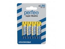 Элемент питания Perfeo LR6/4BL Super Alkaline (4/120/480)