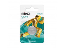 Элемент питания Mirex CR2016  3V  1 шт (1/60/360), ecopack