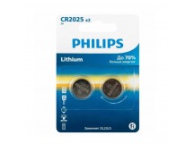 Элемент питания PHILIPS CR2025P2/51 2BL (2/40/400/24000)