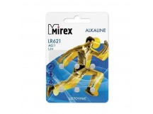 Элемент питания Mirex AG1 / LR621  1,5V  6 шт (6/216/648), ecopack