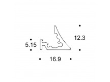 Профиль, накладной L=2 м, серебро (16.9x12.3), м