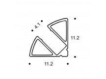 Профиль, накладной, угловой, световая линия 4 мм, L=2 м, черный (11,2x11,2), м