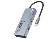 Адаптер-Хаб Hoco HB50 (HDTV+PD+USB3.0*3), серый металлик