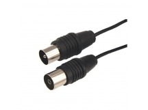 Кабель антенный удлинительный ТВ гнездо - ТВ штекер, длина 1,5 метра, чeрный REXANT (10/400)