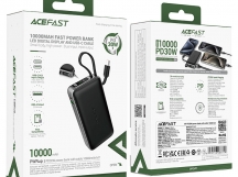 Аккумулятор внешний ACEFAST M7, 10000mAh, 1 USB, 2 Type-C выхода, PD30 Вт, QC3.0, кабель Type-C, цвет: чёрный (1/40)