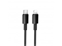 Кабель Type-C - 8 pin HOCO X119, 1.0м, круглый, ткань, PD27Вт, цвет: черный (1/1000)