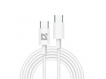 Кабель DEFENDER Type-C - Type-C F182, 2м, 30 Вт, PD,TPE,белый,пакет (1/100)