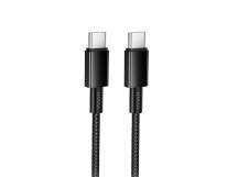 Кабель Type-C - Type-C HOCO X119, 1.0м, круглый, ткань, PD60Вт, цвет: черный (1/1000)