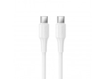 Кабель Type-C - Type-C HOCO X120, 1.0м, круглый, пластик, PD60Вт, цвет: белый упакован (1/420)