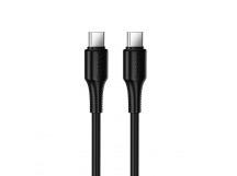 Кабель Type-C - Type-C HOCO X120, 1.0м, круглый, пластик, PD60Вт, цвет: черный упакован (1/420)