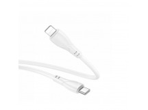 Кабель Type-C - 8 pin Borofone BX121 Energy, 1.0м, круглый, PD27Вт, ПВХ, цвет: белый упакован (1/360)