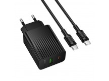 Сетевое ЗУ BOROFONE BAS74A + кабель Type-C-Type-C (USB CQ3.0/PD 20W) черное