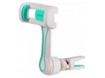 Держатель автомобильный Usams, US-ZJ012, для смартфона, пластик, на вентиляционную панель, на шарнире, с голубой вставкой, цвет: белый