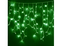 Гирлянда светодиодная ECOLA 220V IP44 Бахрома 5x0.5м 135Led Зеленый, Green, 8 режимов, прозр.провод с вилкой (1/30)
